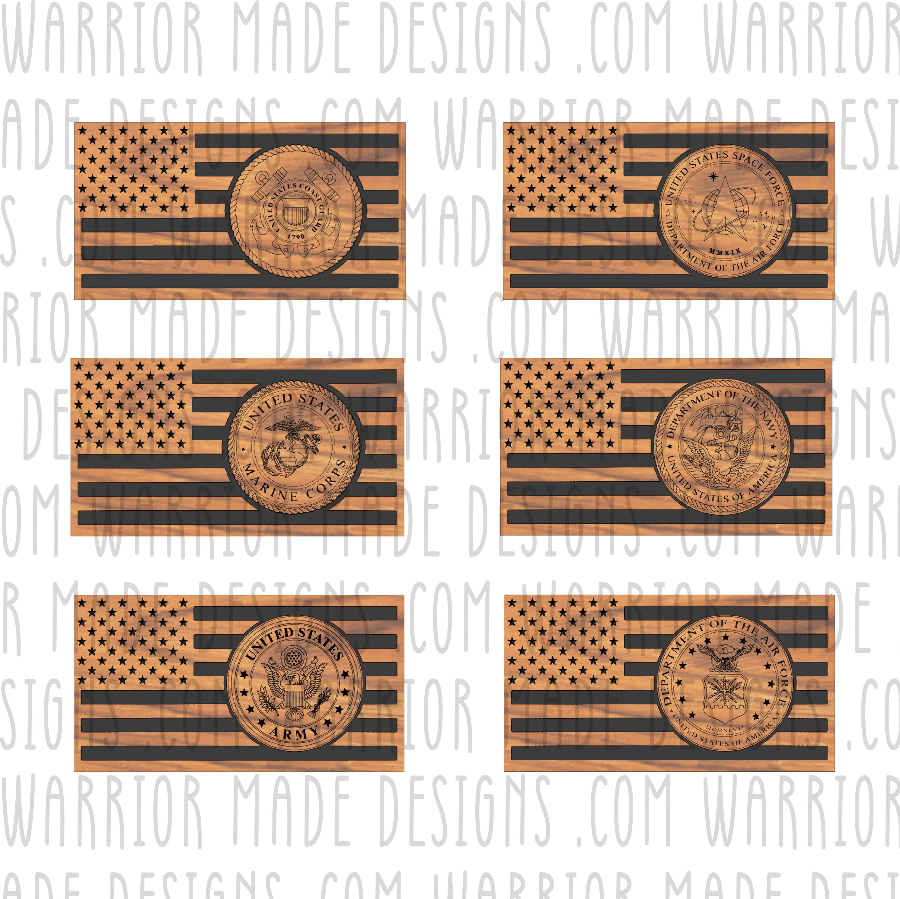 USA Military branch seals Flag bundle SVG - Glowforge ready, perfect …