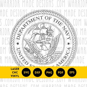 US Navy svg png dxf pdf | American Flag with US Navy Emblem Vector | CNC Laser Cricut Cut File for Vinyl Decals, Military Signs, Engraving