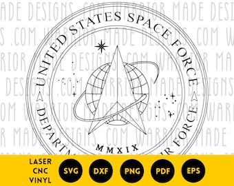 US Space Force Seal svg png dxf pdf | Space Military Emblem Vector | CNC Laser Cricut Cut File for Vinyl Decals, Engraving, Patriotic Art