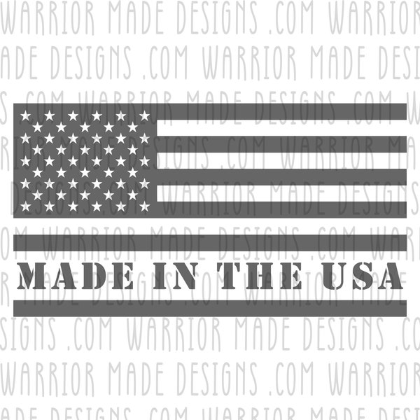 Made In The USA American Flag SVG - great for cricut vinyl sticker cutting and laser engraving or cnc and glowforge machines