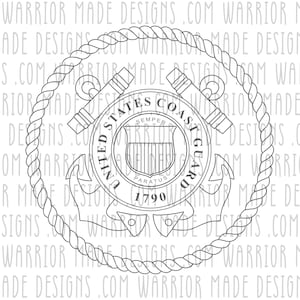 Sigillo della Guardia Costiera degli Stati Uniti SVG - Glowforge ready, perfetto per l'incisione laser e le macchine cnc