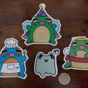 Frog Stickers - Wizard Frog, Chef Frog, Fairy Frogmother, and Ghost Frog
