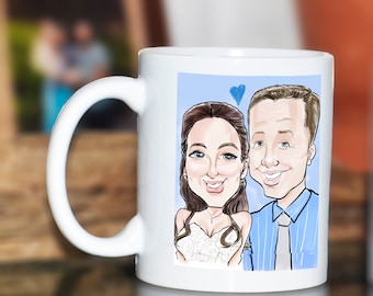 Custom caricature on mugs . Custom mugs. Caricature. Hand drawn. Caricature mug. Personalized gift