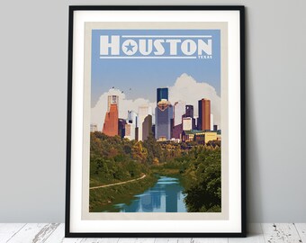 City Print Houston poster, Houston framed print Crawford street Houston Art Print Houston Wall Decor Travel Poster Houston City Print