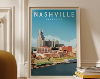Nashville Wall Art, Nashville Tennessee Print, Nashville Skyline Poster, Nashville Sign, Nashville Map, Nashville Home Decor, Nashville Gift