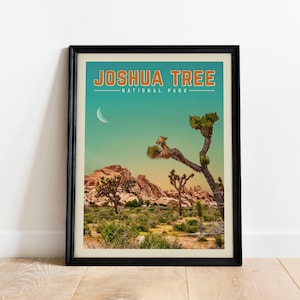 Joshua Tree-kunst, Joshua Tree National Park-print | Vintage nationaal park-poster | Joshua Tree-cadeau voor liefhebber van nationaal park