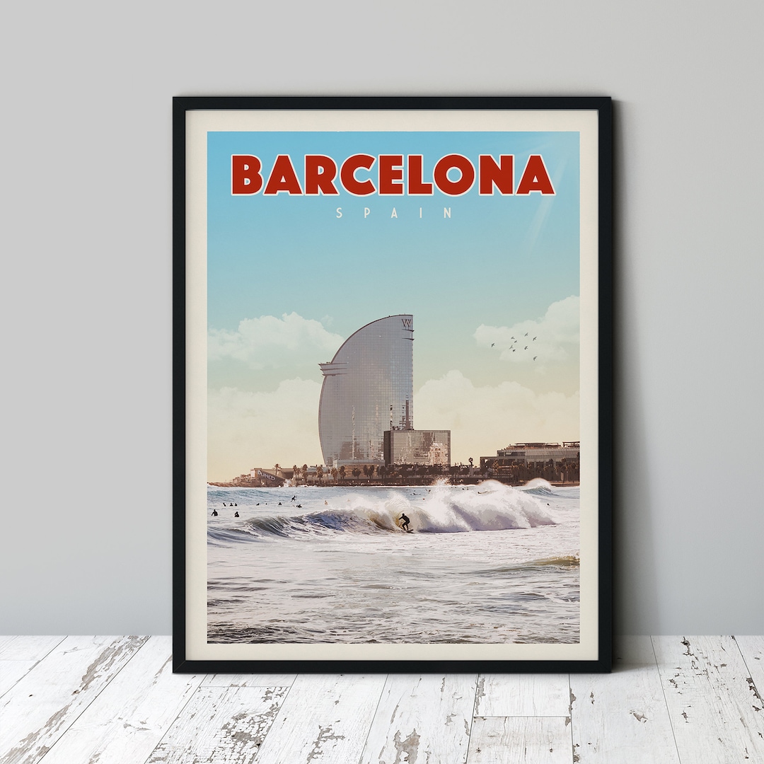 Barcelona Poster Spain Art Prints Barcelona Wall Art Etsy