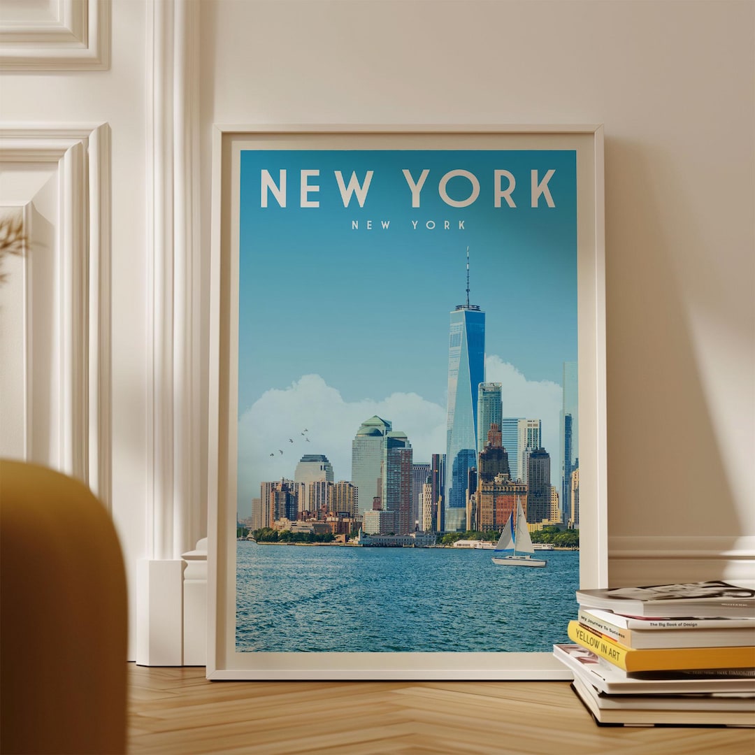 New York City Skyline Poster Print, NYC Wall Art Print Home Decor ...