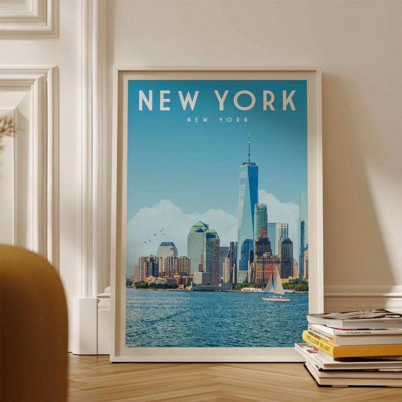 New York City Skyline Poster Print, NYC Wall Art Print Home Decor ...