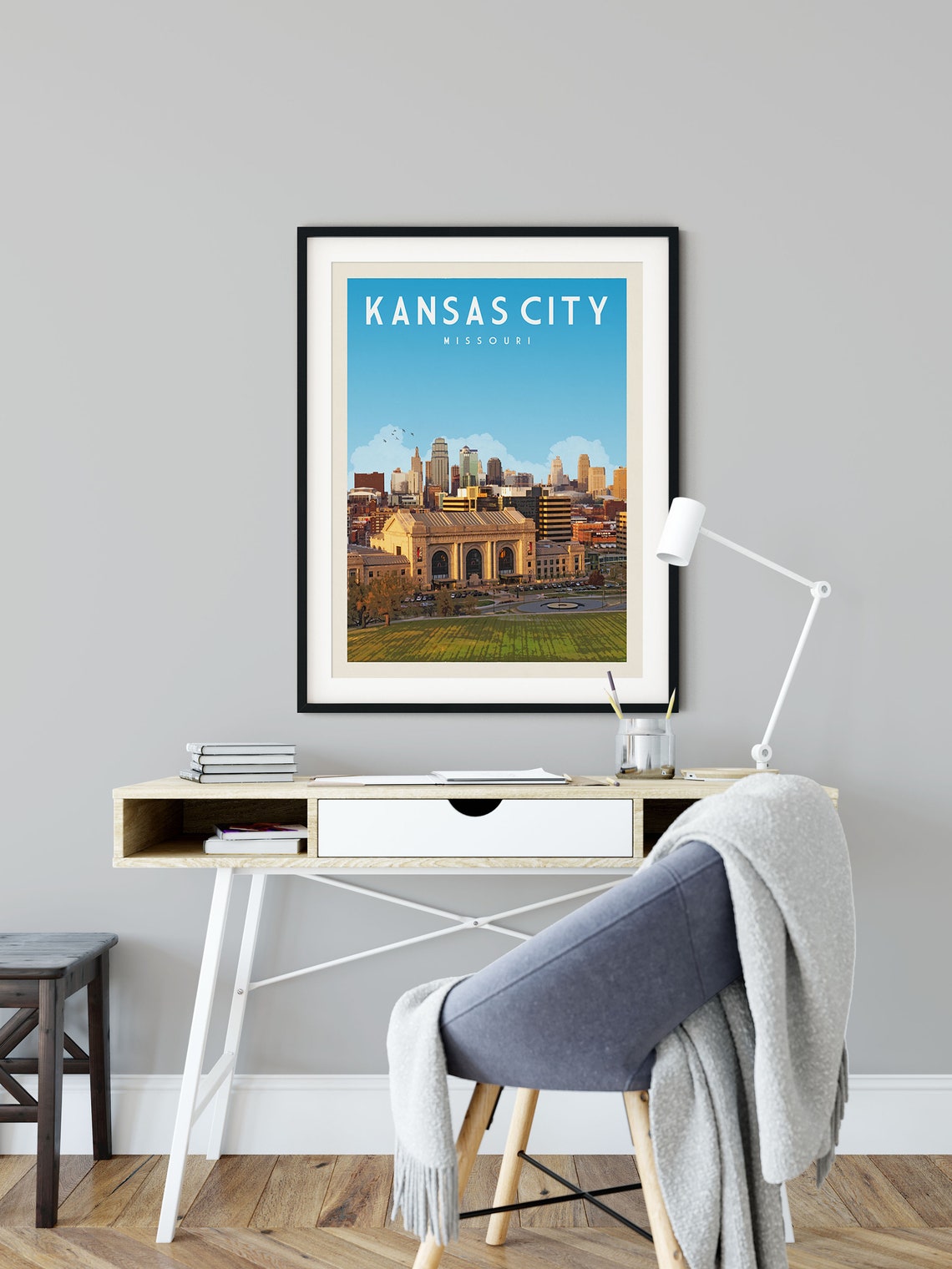 Kansas City Vintage Wall Art Kansas City Art Print Travel Etsy