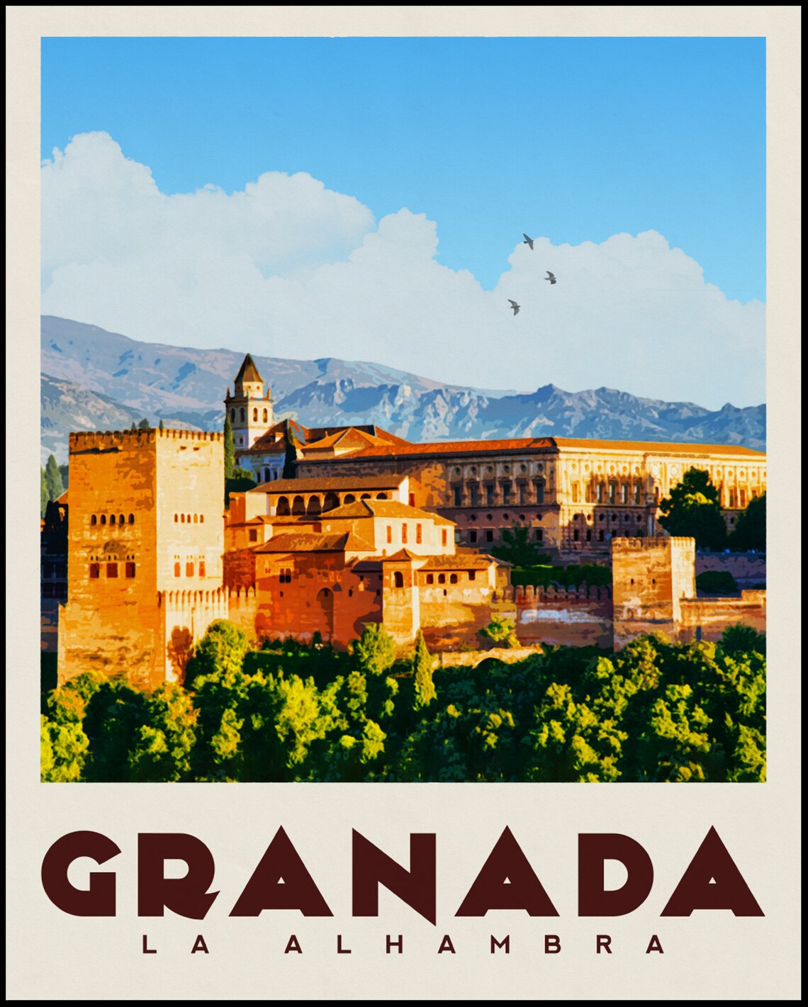 Granada Poster Spain Art Prints Granada Wall Art Granada Etsy
