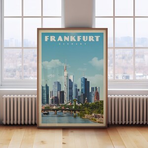 Frankfurt Vintage Poster, Frankfurt Reise-Druck, Deutschland Reise-Wand-Dekor, Frankfurt Deutschland Wandkunst, Frankfurt Deutschland Geschenk