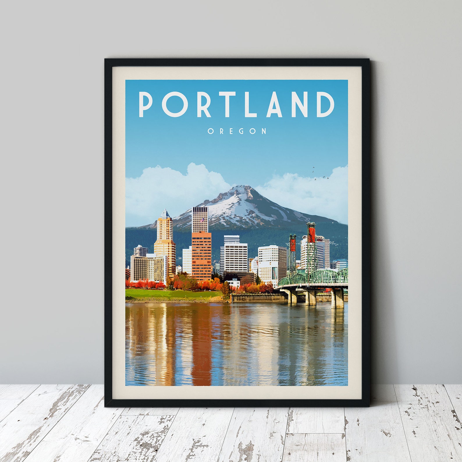Portland Bridges Poster Portland Neighborhood Wall Art - Etsy