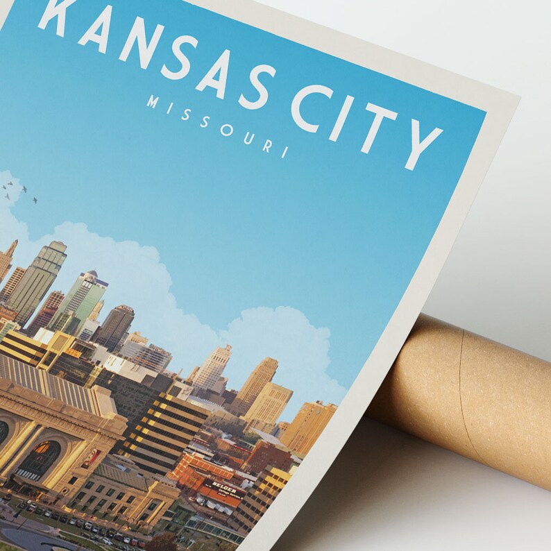 Kansas City Vintage Wall Art Kansas City Art Print Travel - Etsy