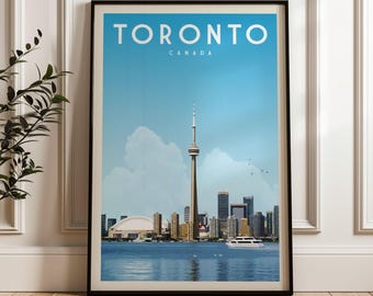 Toronto Canada Travel Poster, Toronto Print, Canada Wall Art Gift