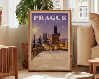 Prague Print, Prague Poster, Prague Wall Art, Czech Print, Czech Wall Decor, Charles Bridge Poster, Czech Republic Poster