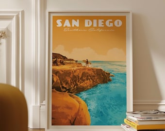 San Diego Art Print, poster Zuid-Californië, kunst aan de muur San Diego, San Diego Gifts, kunst aan de muur Californië, Californië print