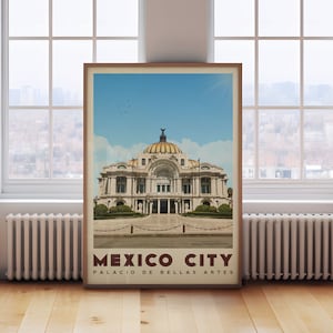 Póster de viaje de la Ciudad de México, Impresión de la Ciudad de México, Arte mural de la Ciudad de México, Regalo de la Ciudad de México, Decoración de la Ciudad de México, Mapa de la Ciudad de México