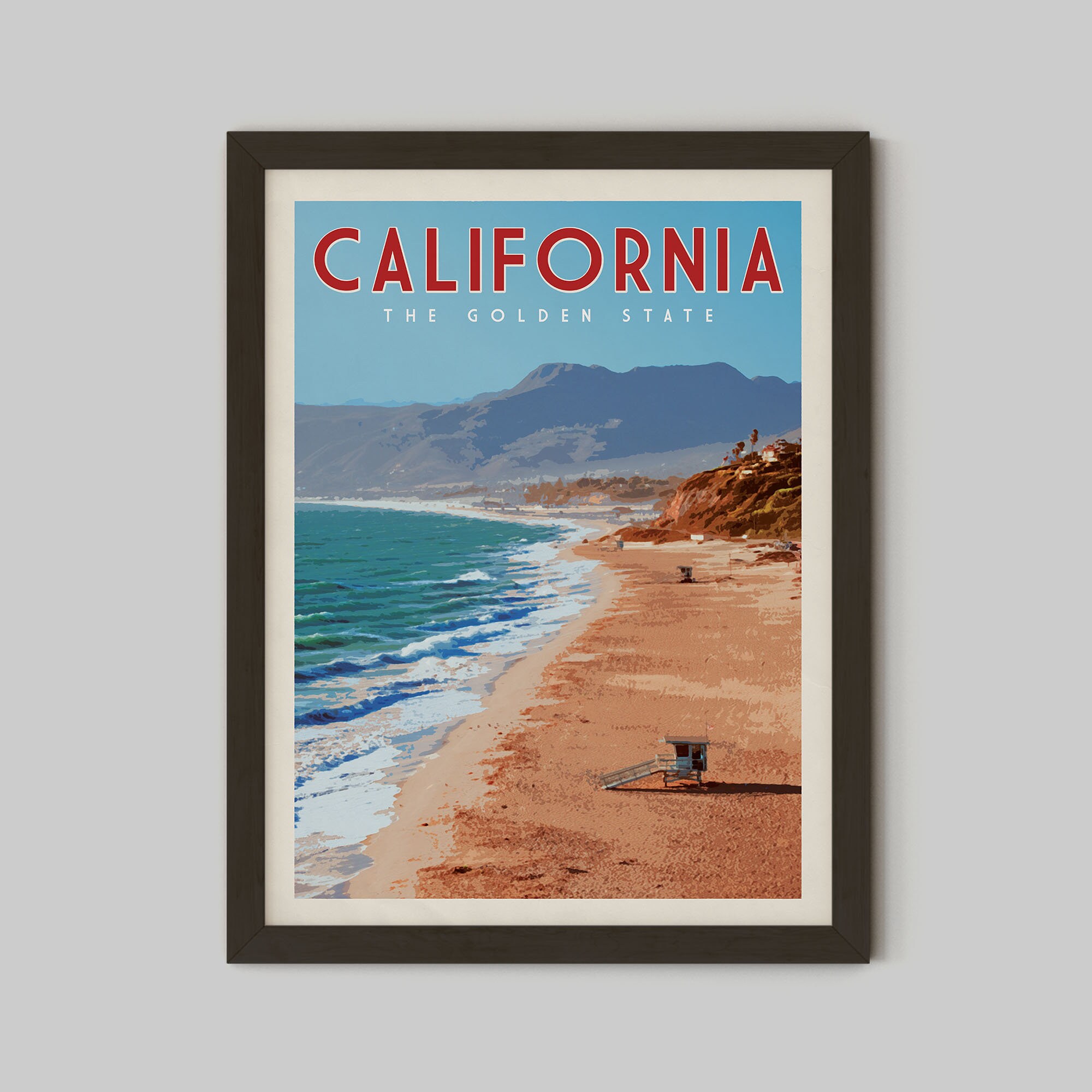 California Poster California Wall Art California Art Print Etsy