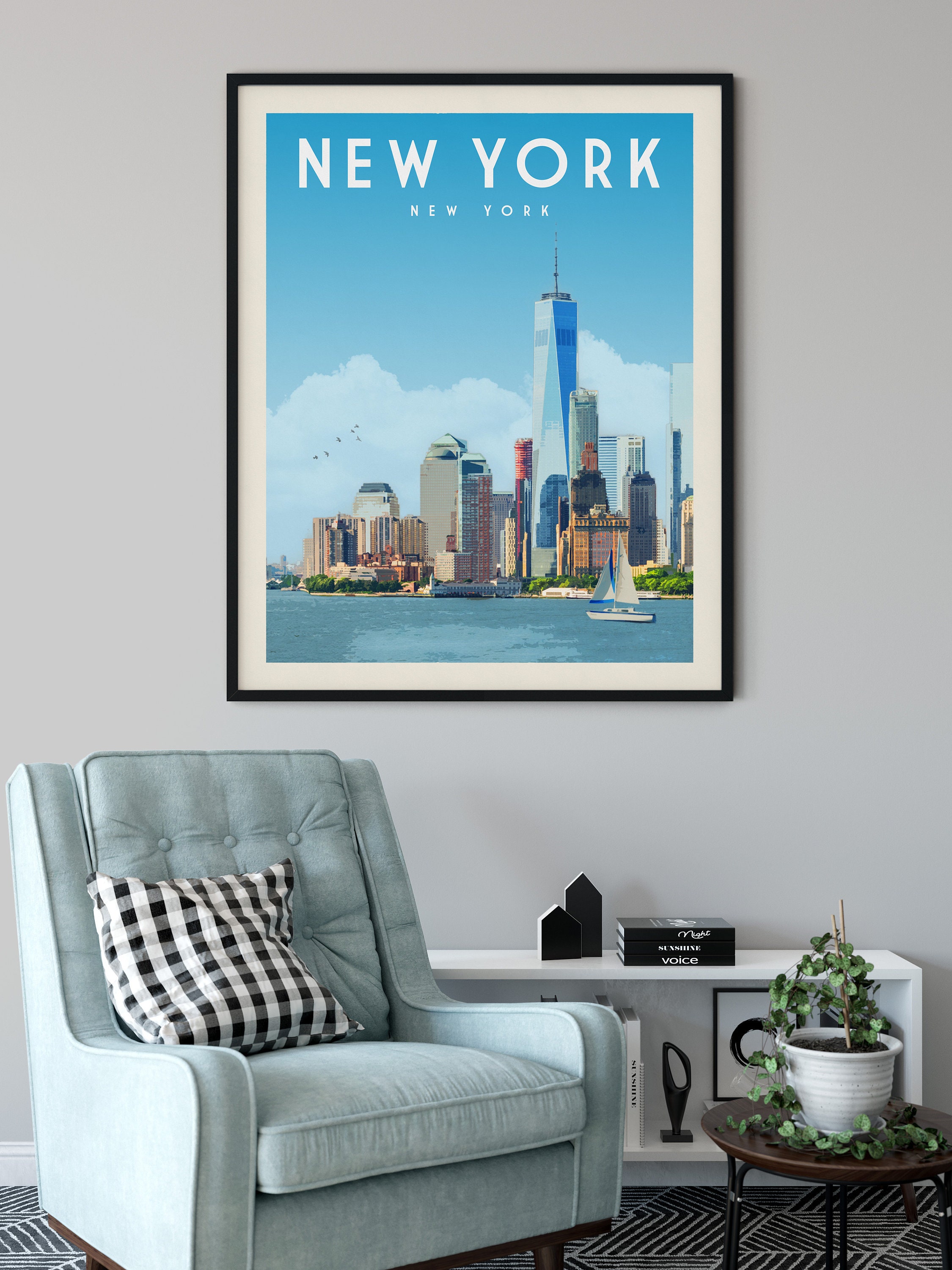 New York City Skyline Poster Print NYC Wall Art Print Home Etsy — free download