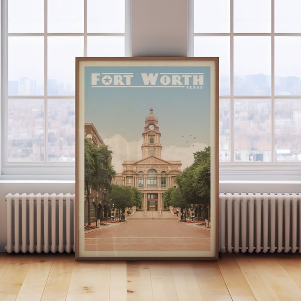 Fort Worth Texas Print, Fort Worth Texas Wall Art, Fort Worth Poster, DFW Poster, Fort Worth Skyline, Texas Wall Art, Texas Poster