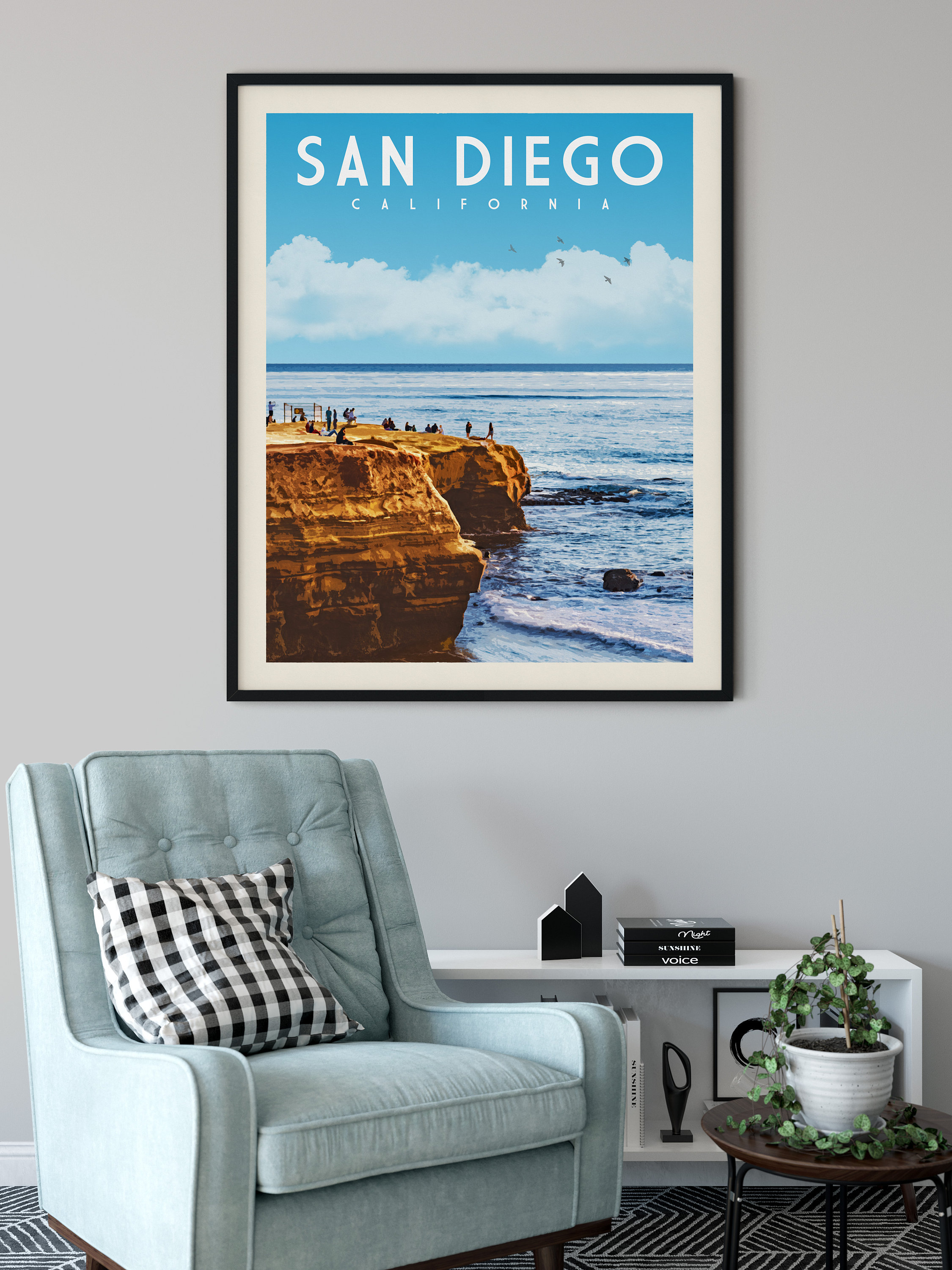 San Diego Poster Print San Diego Southern California Wall Etsy