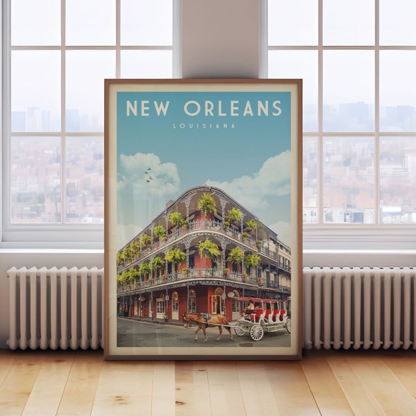 New Orleans Poster, New Orleans Print, New Orleans Wall Art, New Orleans Decor, New Orleans Gift, New Orleans Travel Poster, New Orleans Map