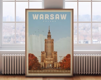 Warsaw Poster, Poland Poster, Warsaw Print, Poland Art Print, Warsaw Poland Gift, Warsaw Skyline, Poland Wall Decor, Warsaw Wall Art