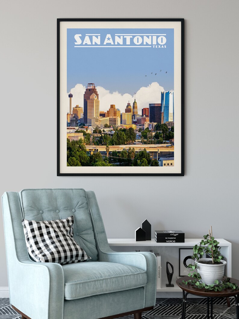 San Antonio Texas Print San Antonio Texas Wall Art San Etsy