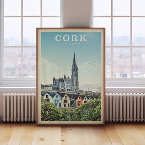 Cork Ireland Print, Cork Travel Poster, Cork Bridge Wall Art, Ireland Gift, Ireland Art, Ireland Canvas Print, Ireland Home Decor