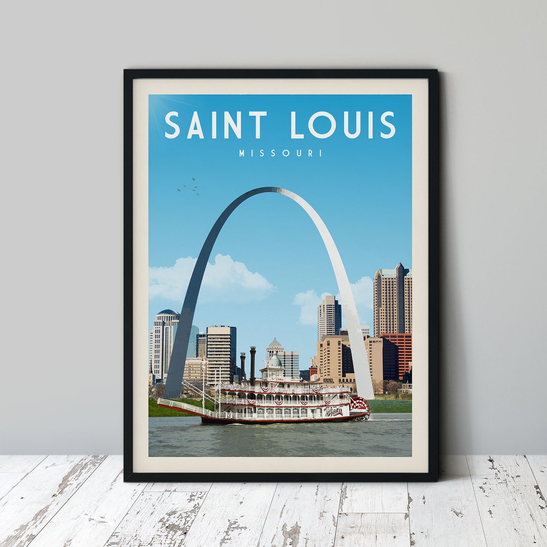 St. Louis Arch Wall Art St Louis Travel Poster St Louis Etsy