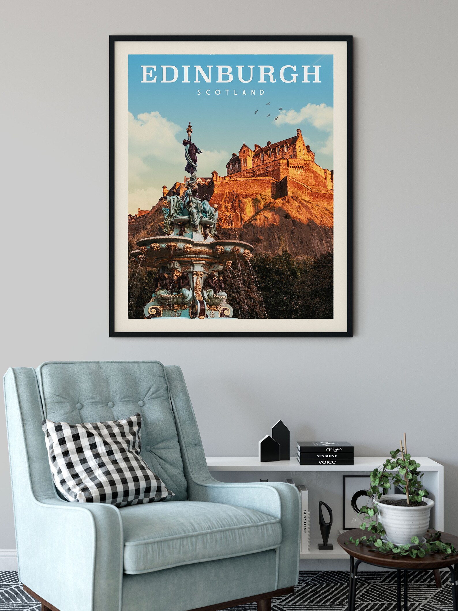 Edinburgh Scotland Travel Poster Edinburgh Sunset City Print - Etsy