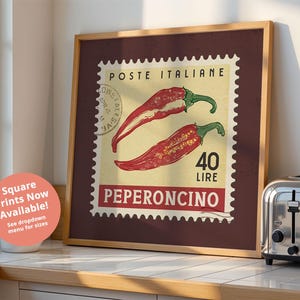 a picture of a stamp with a picture of a pepperoni on it