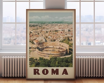 Rome Wall Decor, Rome Wall Art, Rome Print, Italy Wall Art, Rome Poster, Ancient Rome Colosseum, Rome Art, Rome Travel Poster, Italy Poster