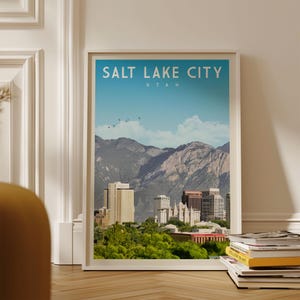 Salt Lake City Travel Poster, Salt Lake City Print, Salt Lake City Art, Utah Art Poster, SLC Wall Decor, Salt Lake Artwork, Salt Lake Gift