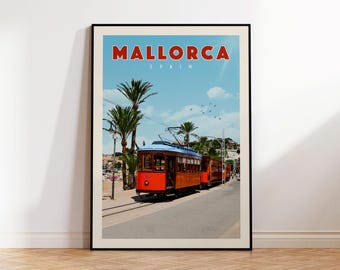 Mallorca Spain Wall Art, Spain Art Prints, Majorca Spain Poster | Vintage Travel Poster | Vintage Spanish Posters for Spanish Gift