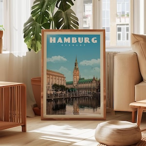 Hamburg Vintage Poster, Hamburg Travel Print, Germany Travel Wall Decor, Hamburg Germany Wall Art, Hamburg Germany Gift