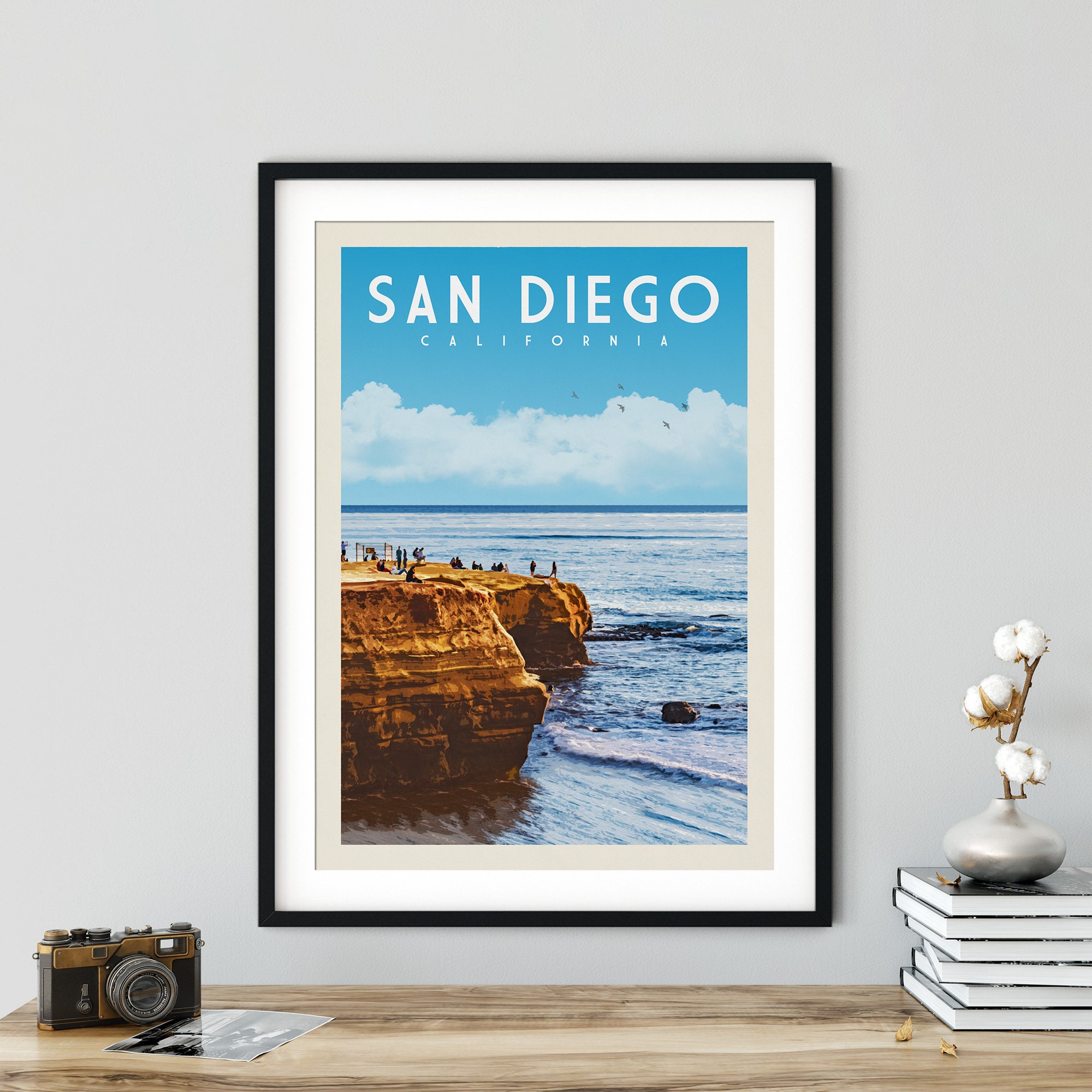 San Diego Poster Print San Diego Southern California Wall | Etsy