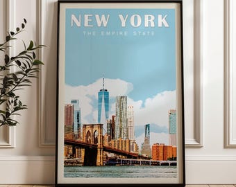 New York City Wall Art, New York Wall Decor, New York Print, NY Skyline, NYC Print, New York Poster, Brooklyn Bridge Poster, nyc Decor
