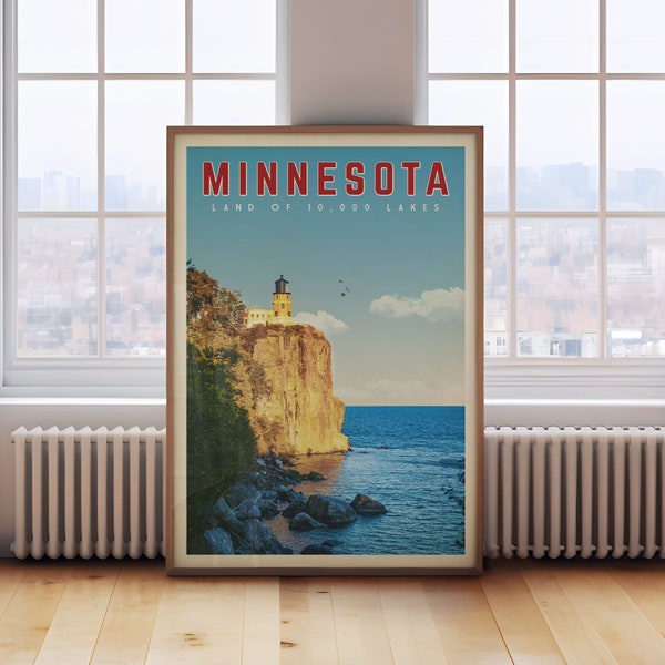 Minnesota Poster, Minnesota Framed Print, Minnesota Wall Art, Minnesota Decor, Minnesota Gift, Minneapolis Travel Poster, Minnesota Map