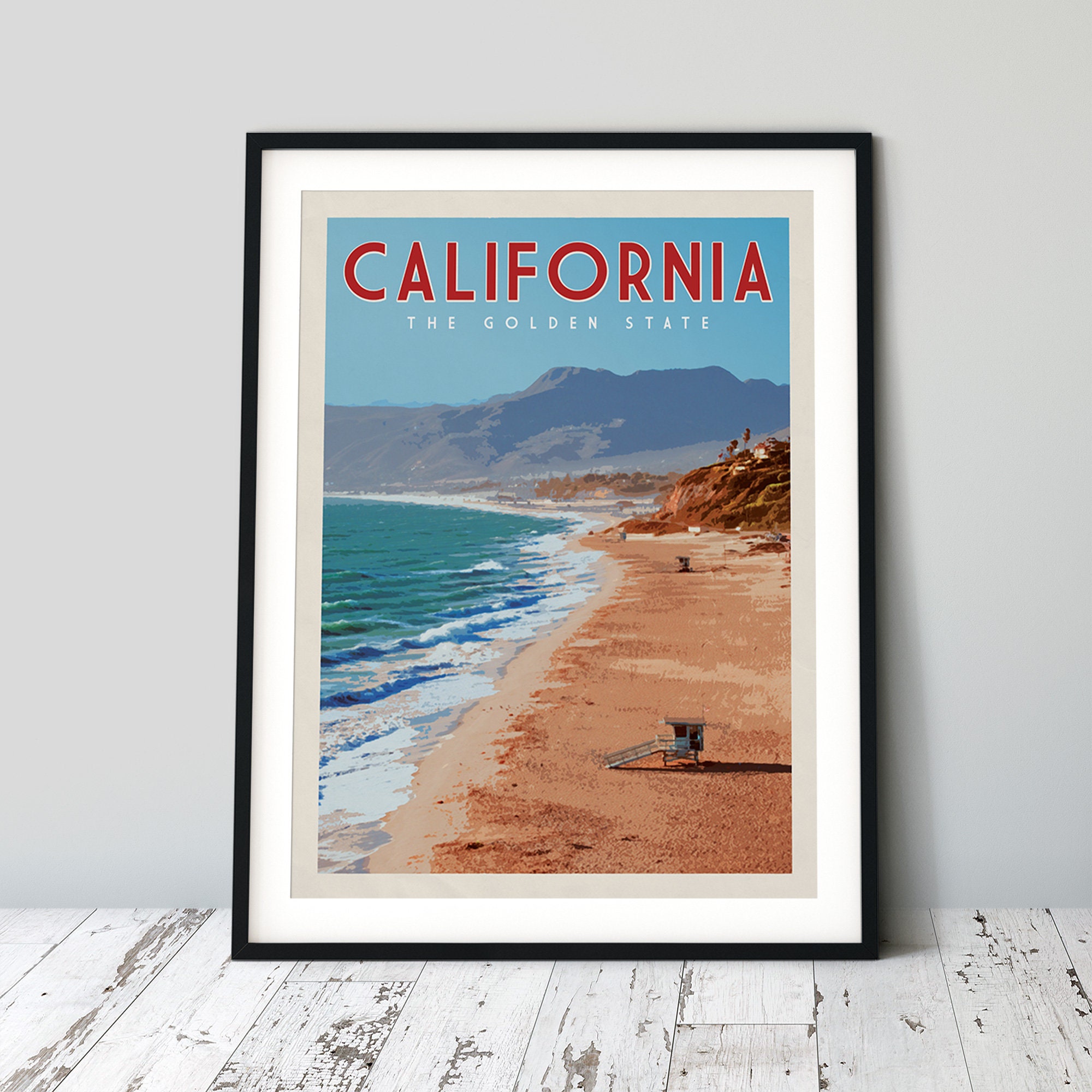 California Poster California Wall Art California Art Print Etsy
