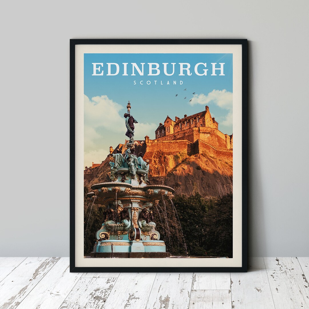 Edinburgh Scotland Travel Poster Edinburgh Sunset City Print - Etsy