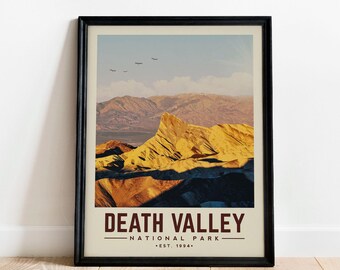 Death Valley Nationalpark Poster, Death Valley Minimalist Poster | Vintage Nationalpark Poster | National Park Art Cabochon Dekor