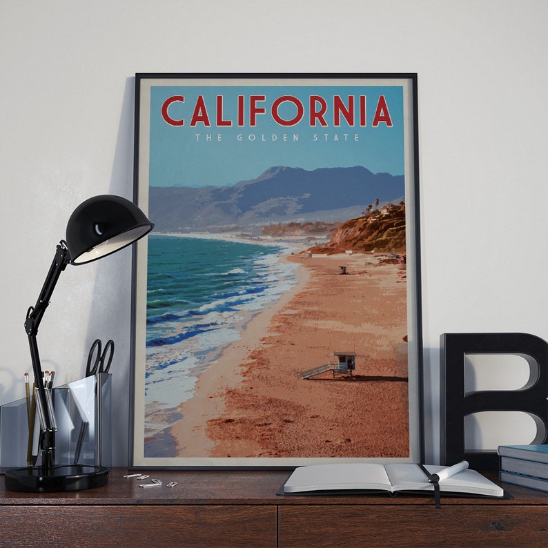 California Poster California Wall Art California Art Print Etsy