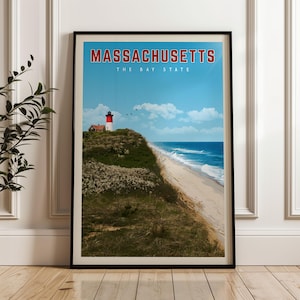 Massachusetts Reise Poster, Massachusetts Kunstdruck, Massachusetts Geschenk, Boston Wandkunst, Massachusetts Wohnkultur, Massachusetts Leinwand
