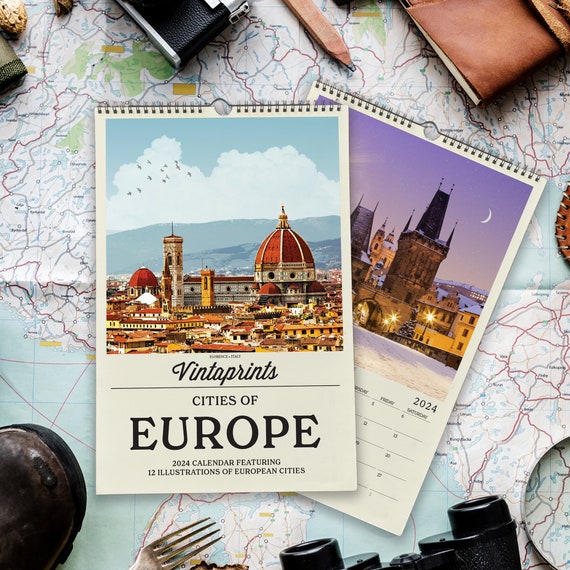 Calendrier mural Vintage Travel Calendar - Europe in Vintage