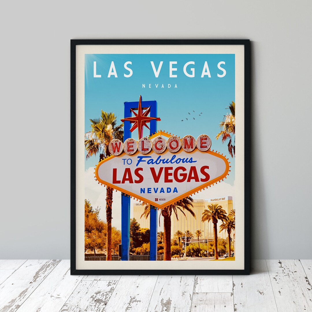 Las Vegas Sign Poster Las Vegas Framed Print Las Vegas Wall - Etsy