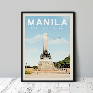 Manila Travel Poster, Manila Wall Art, Manila Philippines Print, Manila Home Decor, Manila Print, Manila Painting, Manila Map