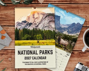 2027 National Parks Calendar, US National Park Calendar | 2027 Wall Calendar | Vintage National Park Gift, Academic Calendar