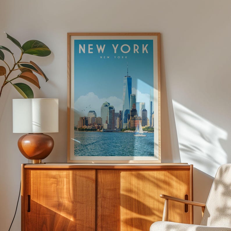 New York City Skyline Poster Print, NYC Wall Art Print Home Decor ...